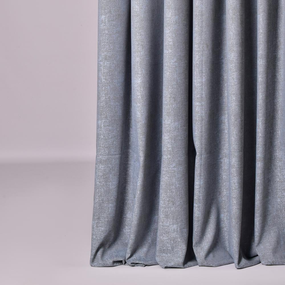 Ткань портьерная рогожка жаккард VC4356 280 см 285 гр/м2 Серо-голубой (26300)