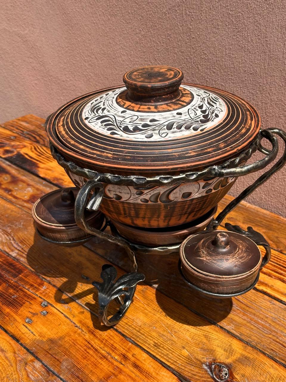 Садж Візерунок із червоної глини з соусницями (2619270670)