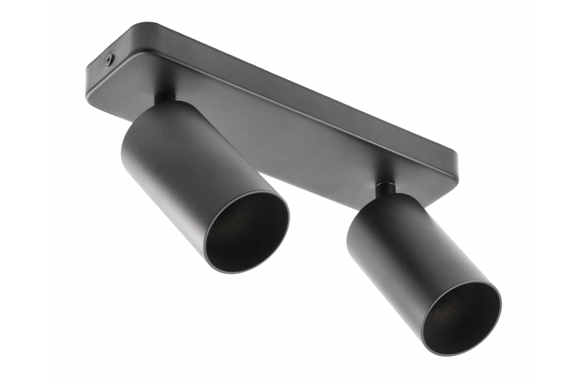 Спот GTV SANTO BIS GU10 max 50W IP20 двойной Черный (00000022857)