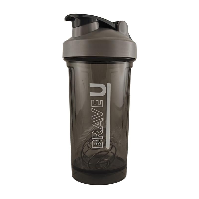 Шейкер для протеїну та спортивного харчування з металевою кулькою Brave U Premium Shaker 500 мл Сірий