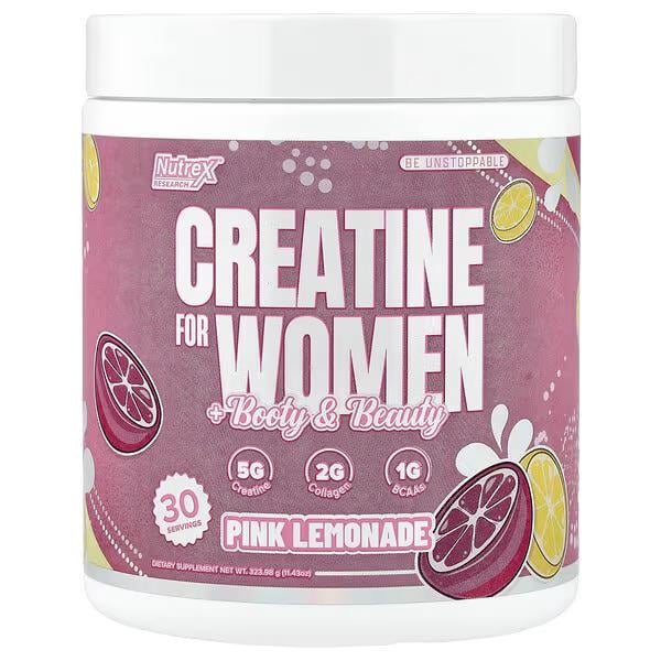 Креатин для женщин Nutrex Creatine for Women + Booty/Beauty Pink Lemonade 323,98 г