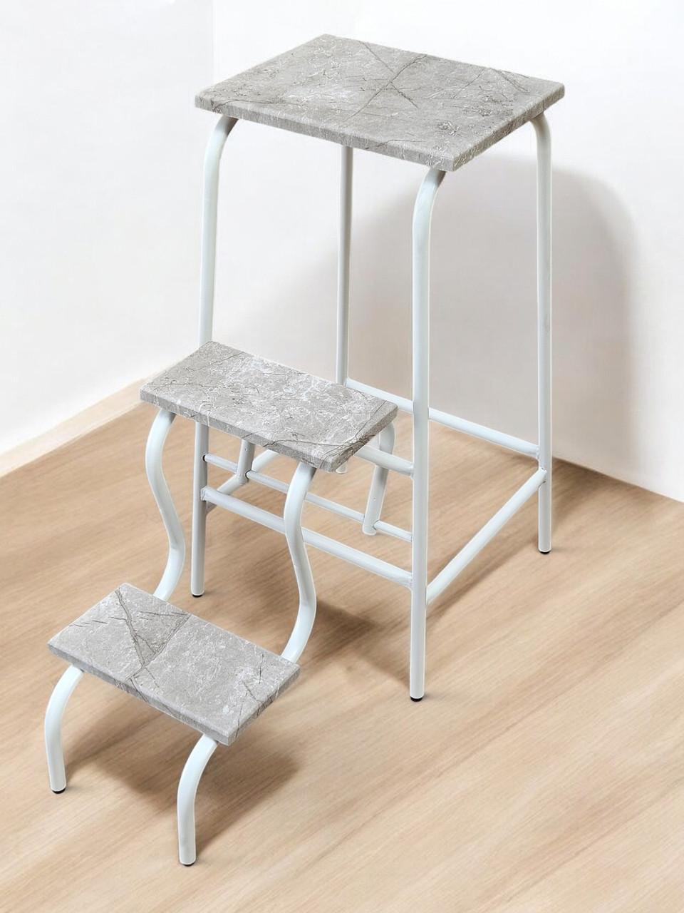 Стілець-сходи d16 мм Білий/Мармур світлий