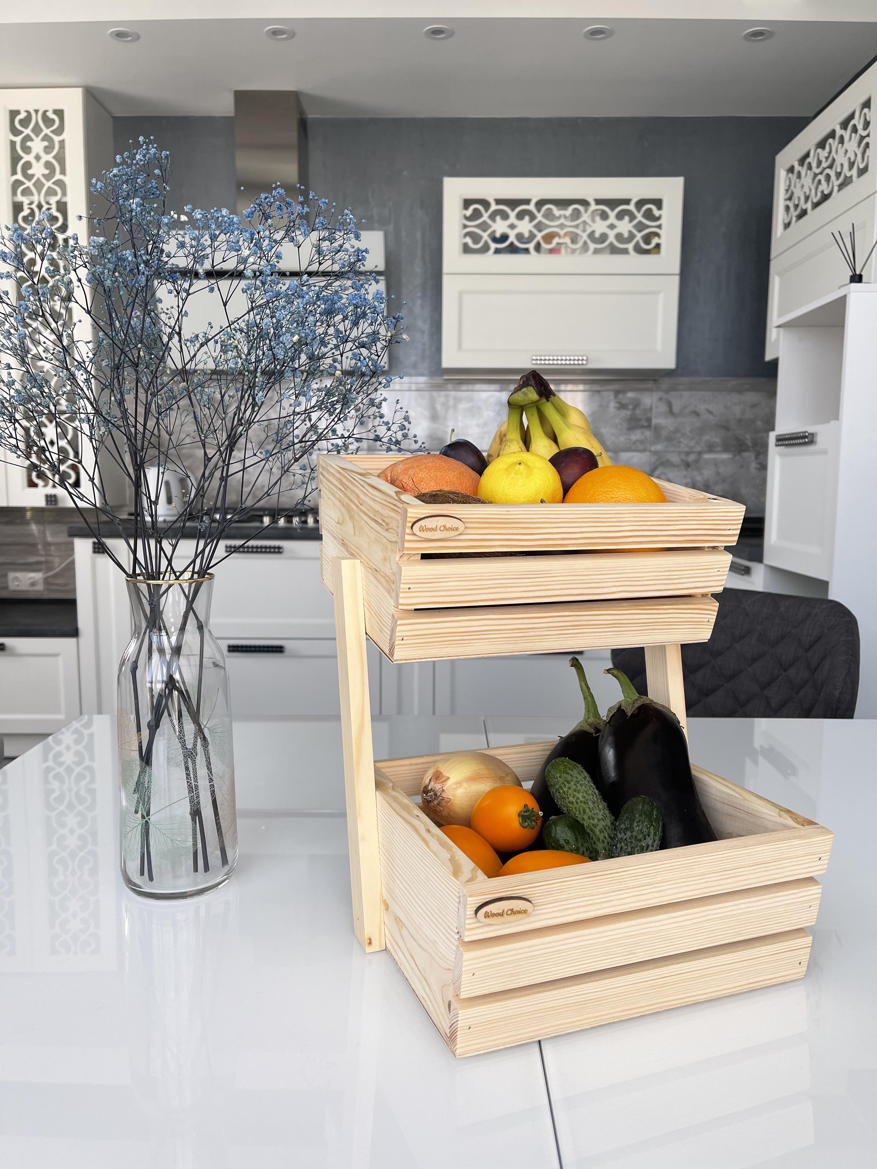 Ящик-фруктовница деревянная 2 яруса эко (8278532) - фото 2 Ящик-фруктовница деревянная 2 яруса эко (8278532) - фото 2