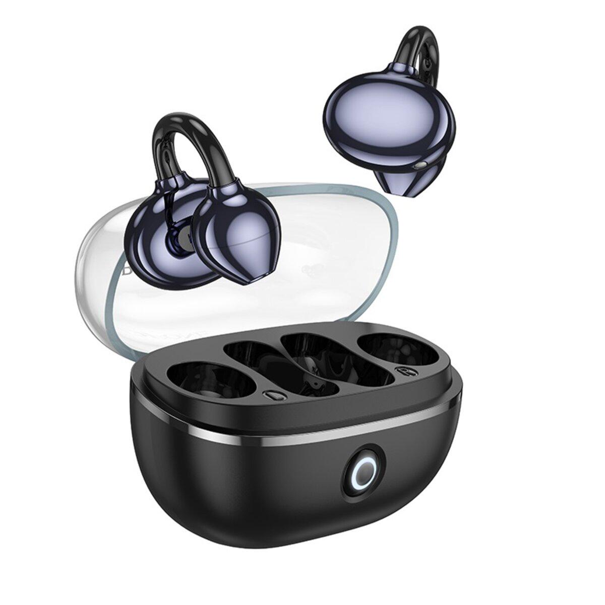 Навушники бездротові Borofone FQ5 Spirit clip-on True Wireless BT5.4 Headset 400 mAh Black (6941991117176) - фото 1