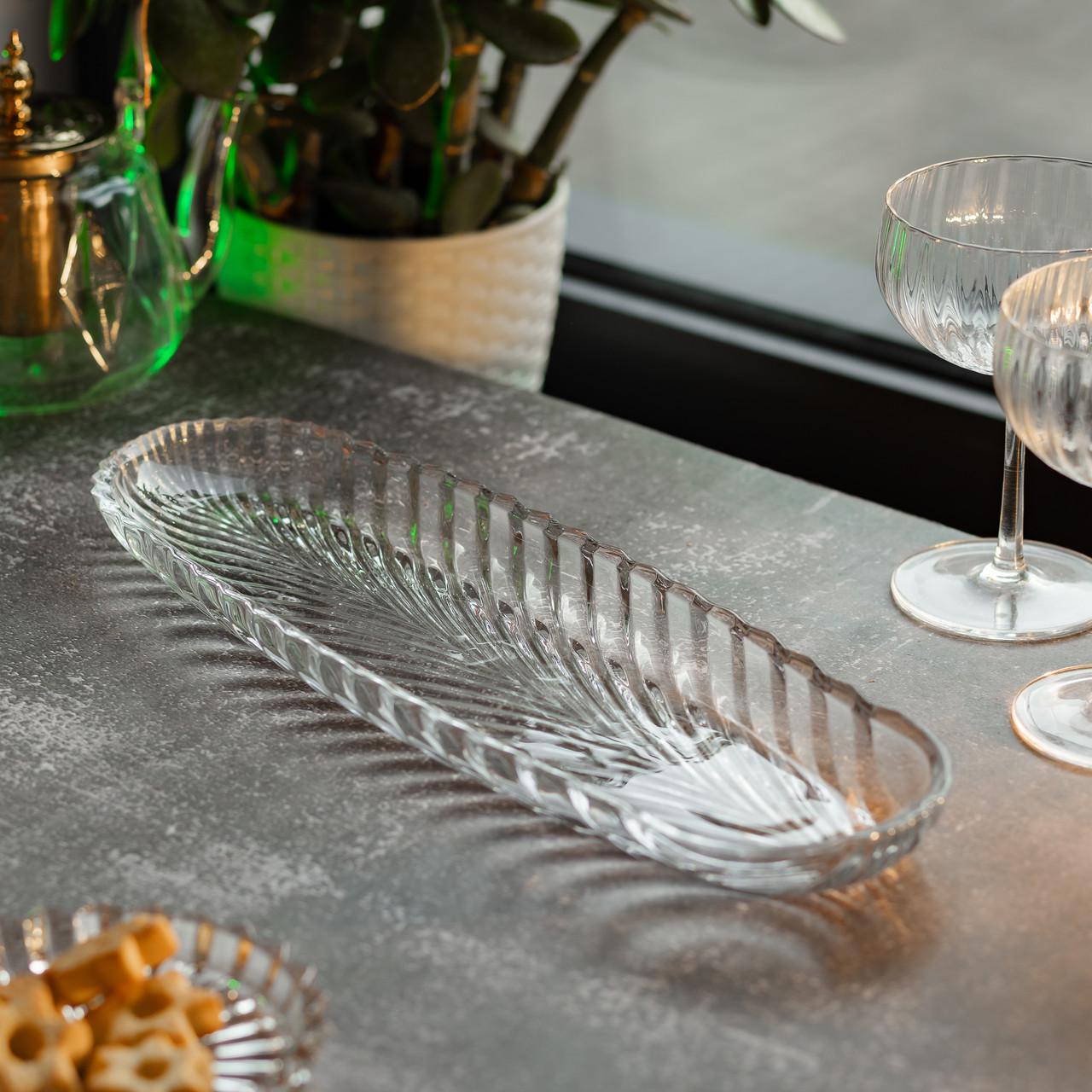 Блюдо для рыбы Lirmartur из толстого стекла 39х13,5х2,5 см (HP-YH-13) - фото 2 Блюдо для рыбы Lirmartur из толстого стекла 39х13,5х2,5 см (HP-YH-13) - фото 2