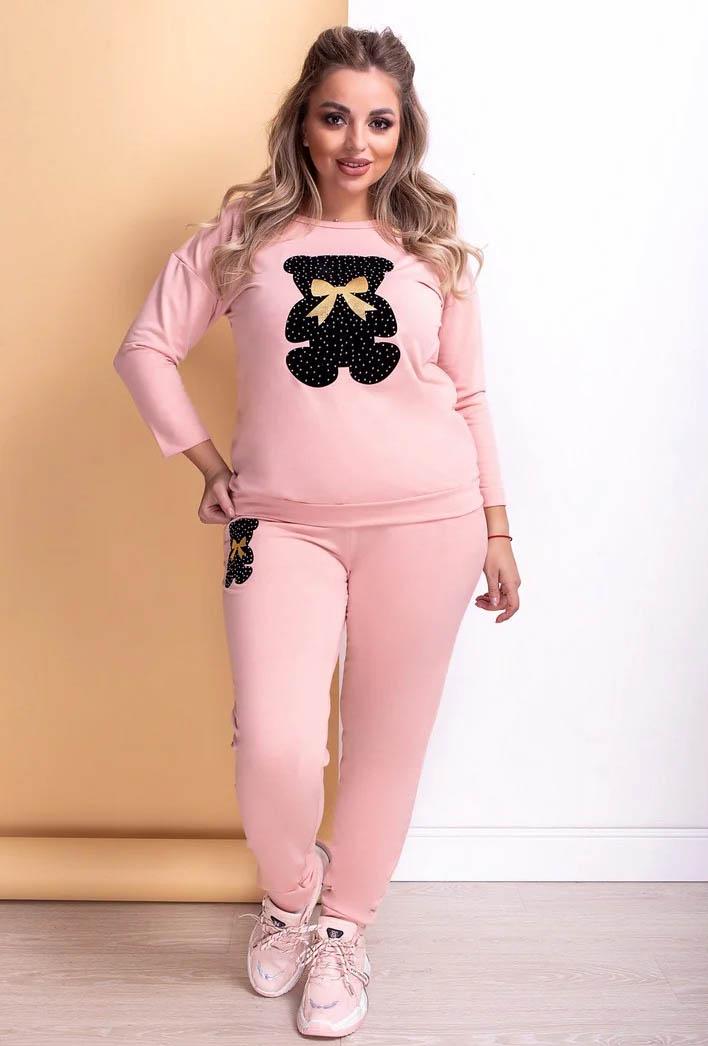 Костюм жіночий Fashions Тедді р. 52-54 Пудровий (№81-12-бр-мас)
