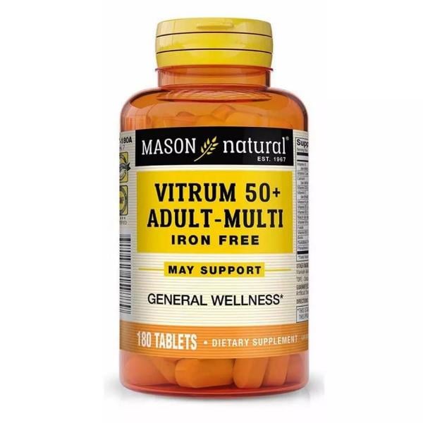 Комплекс витаминно-минеральный Mason Natural Vitrum 50 + Multi Iron Free 180 таб. (000021179)