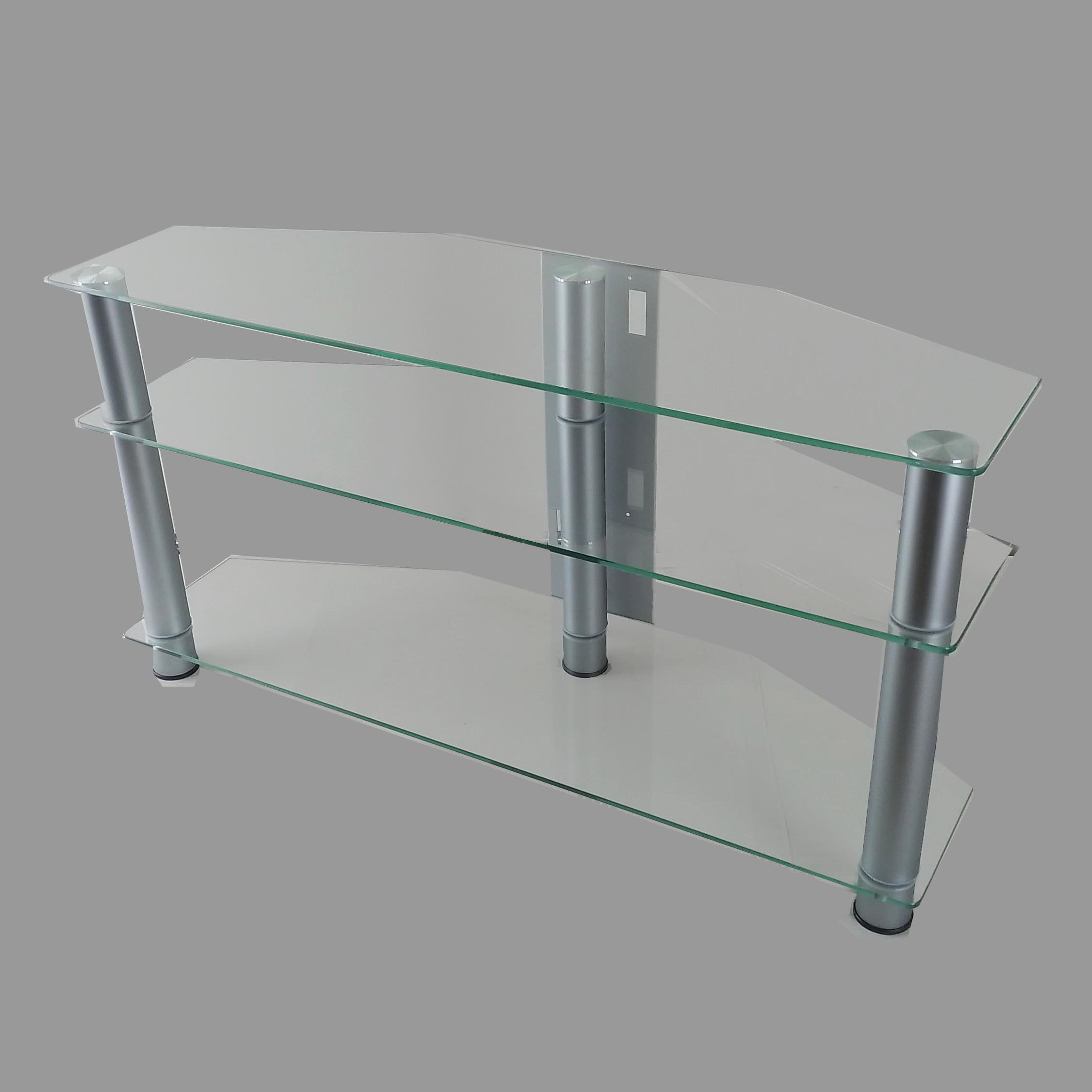 Тумба под телевизор Commus Евро new clear Alm 20-47" 1100х350х569 мм Прозрачный/Алюминий (633320120) - фото 2