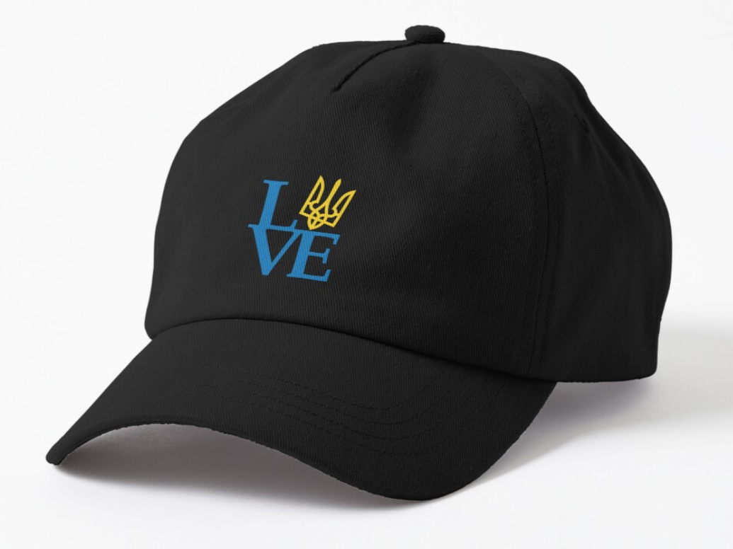 Кепка унисекс Malfini с патриотическим принтом "Люблю Украину Love Ukraine" Черный (УКР170К-1667879314)