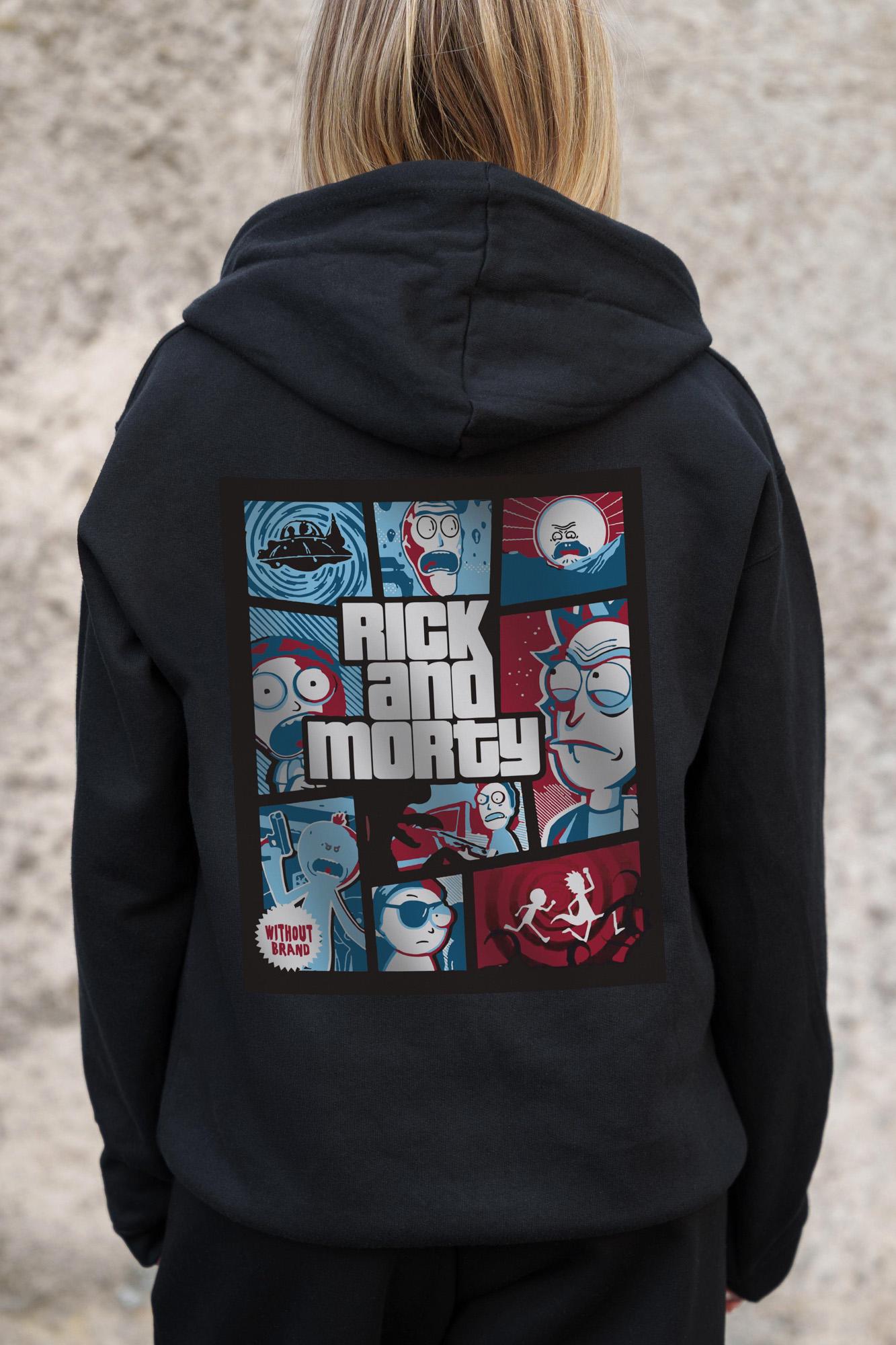 Худи-зип с принтом Without Rick and Morty Kane S/M Black (S/M8055852) - фото 9 Худи-зип с принтом Without Rick and Morty Kane S/M Black (S/M8055852) - фото 9