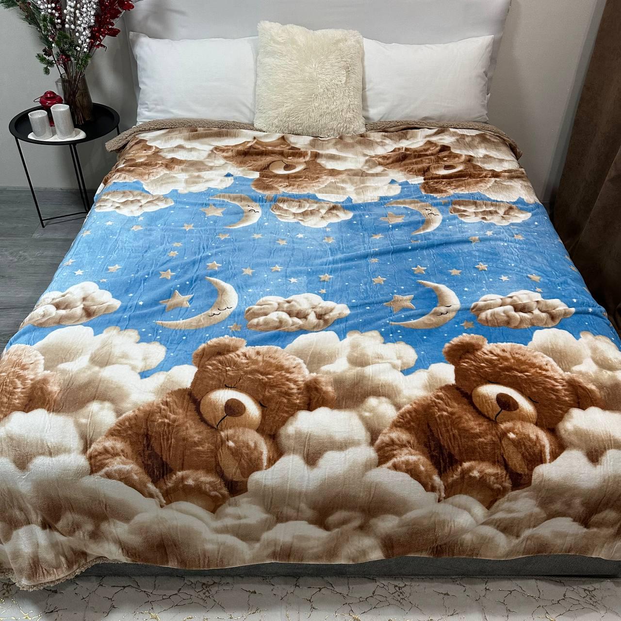 Плед-покрывало двухсторонняя 150х210 см Голубой (30231174)