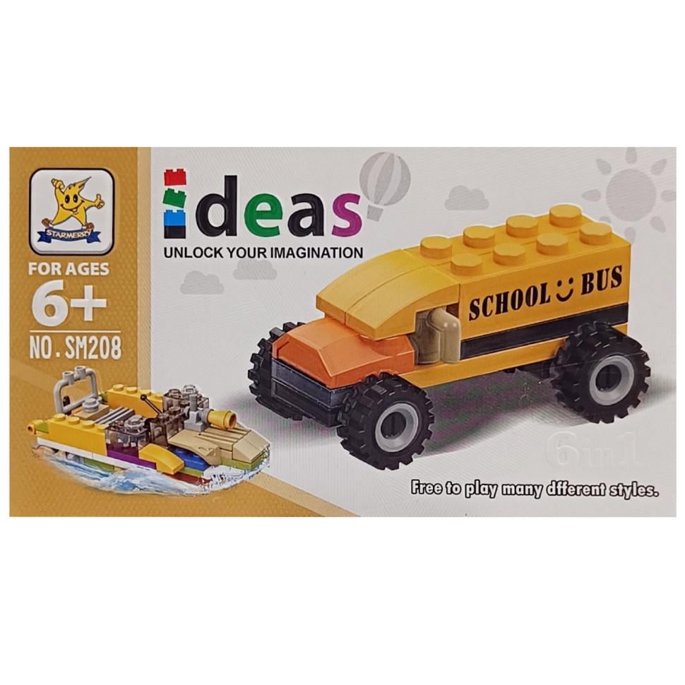 Конструктор дитячий Шкільний автобус 2 в 1 SM208B-2 (RLT49025)