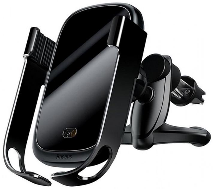 Тримач холдер автомобільний з БЗУ Baseus Wireless Charger Rock Electric Car Mount WXHW01-01 Black