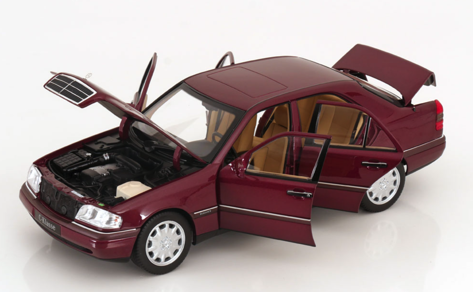 Модель автомобіля Norev Mercedes-Benz C-Class W202 Limousine 1:18 Red Metallic (183370) - фото 3