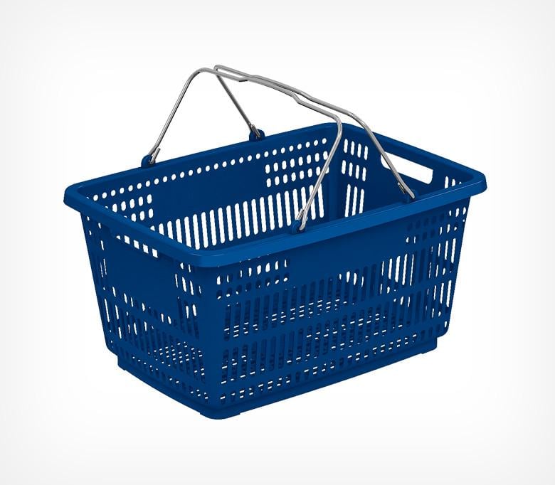 Корзина для покупок с металлическими ручками 30 л Синий (410008-08)
