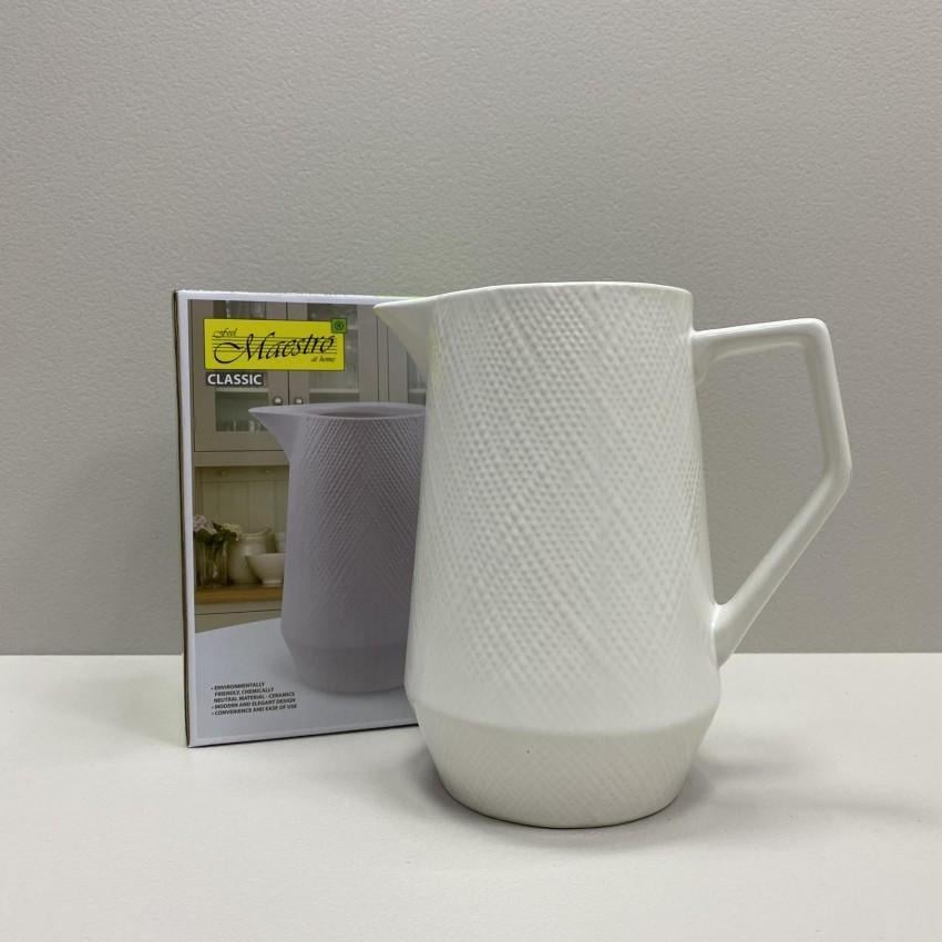 Глечик для соку/води Maestro MR-20002-55 керамічний 1000 мл White (2092295591) Глечик для соку/води Maestro MR-20002-55 керамічний 1000 мл White (2092295591)
