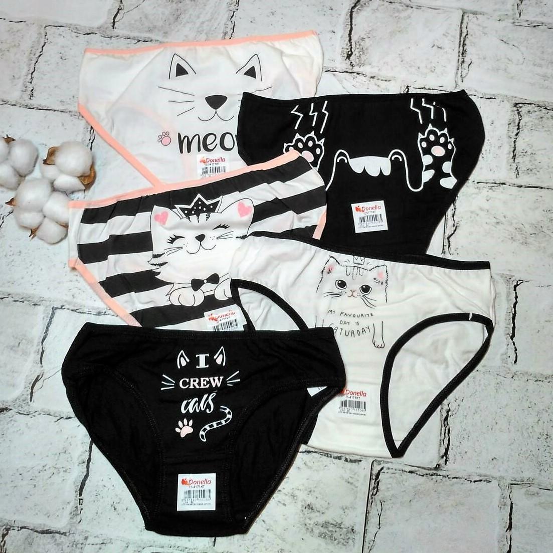 Трусы для девочки Donella Котики от 6 до 7 лет 122-128 см 5 шт. (4171KT2) Трусы для девочки Donella Котики от 6 до 7 лет 122-128 см 5 шт. (4171KT2)