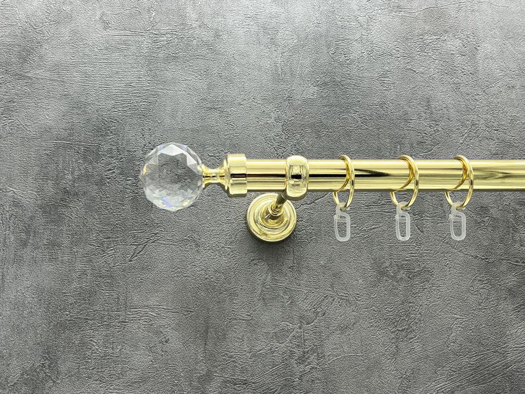 Карниз Quadrum Люмиера гладкая штанга одинарный открытый 25 мм 320 см Золотой