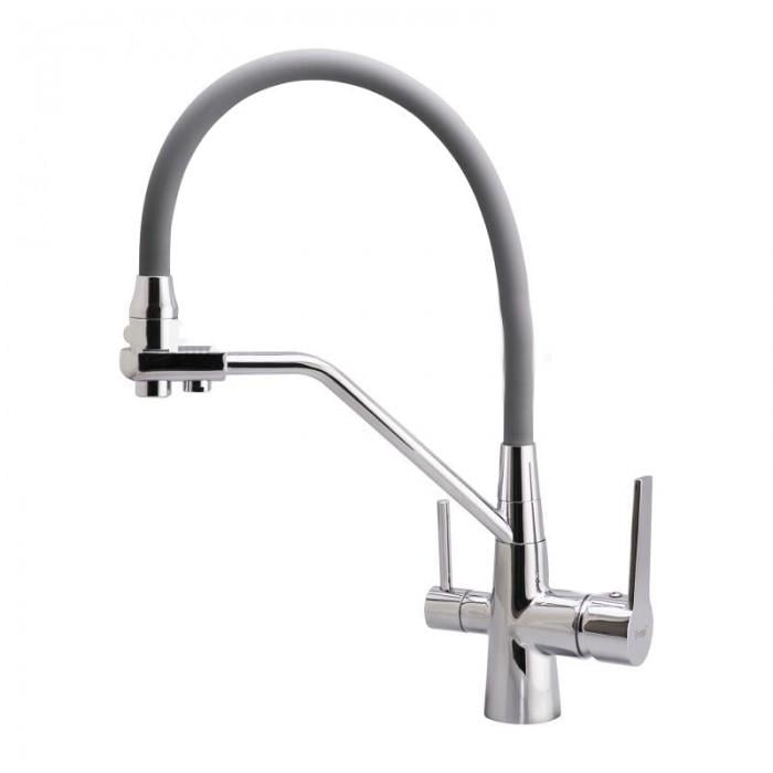 Змішувач для кухні Frap F4374 на дві води Сірий/Хром (117420) Змішувач для кухні Frap F4374 на дві води Сірий/Хром (117420)