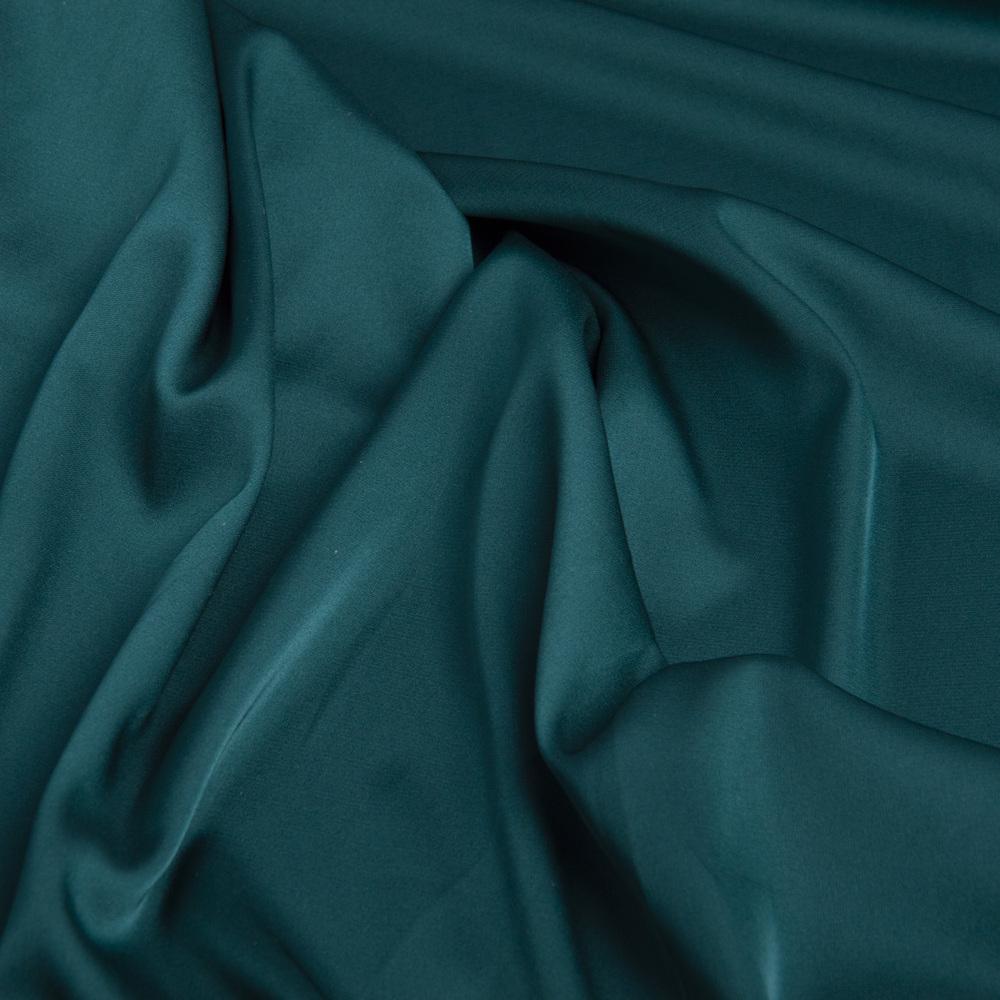 Ткань плательная атлас шелк Vanessa т/смарагд