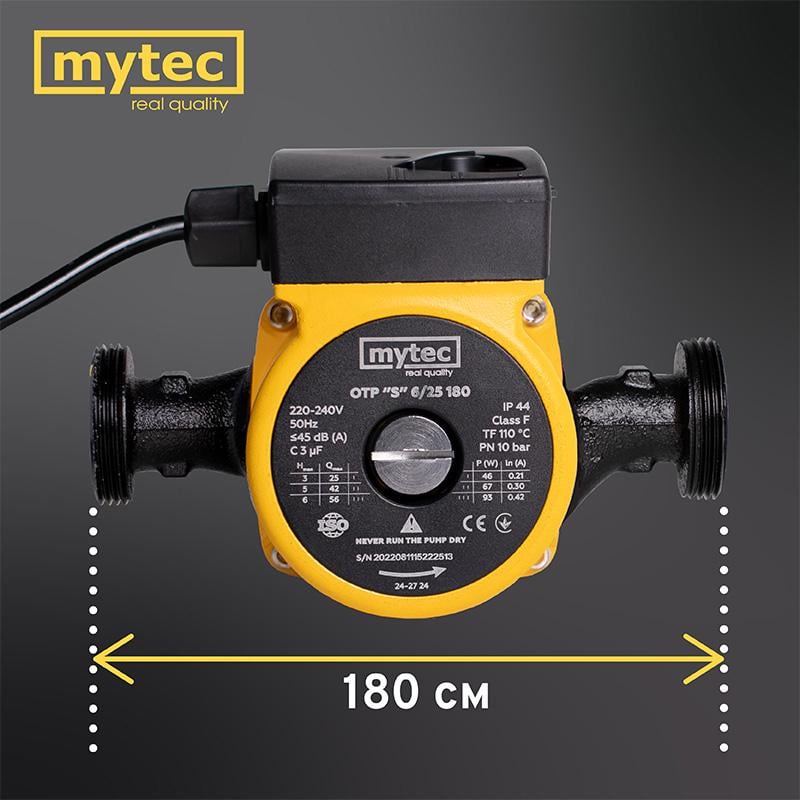 Насос циркуляційний Mytec OTP 6/25S 180 (54056) - фото 5