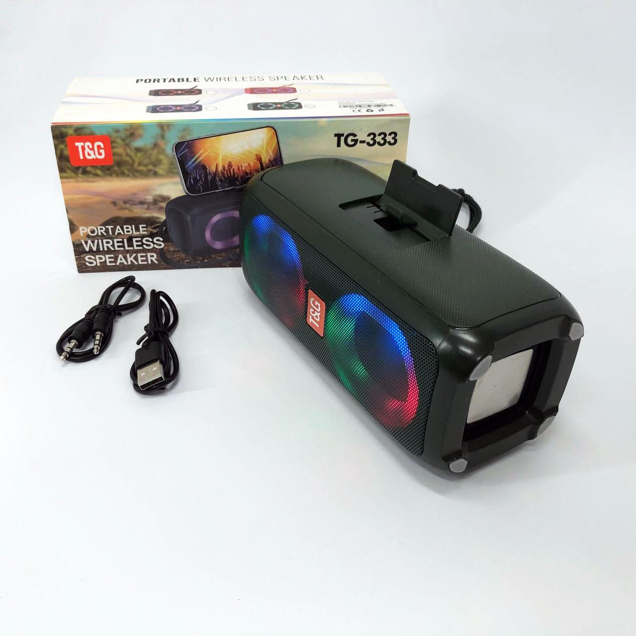 Портативна колонка TG333 2x5W з підсвічуванням RGB Зелений - фото 8 Портативна колонка TG333 2x5W з підсвічуванням RGB Зелений - фото 8