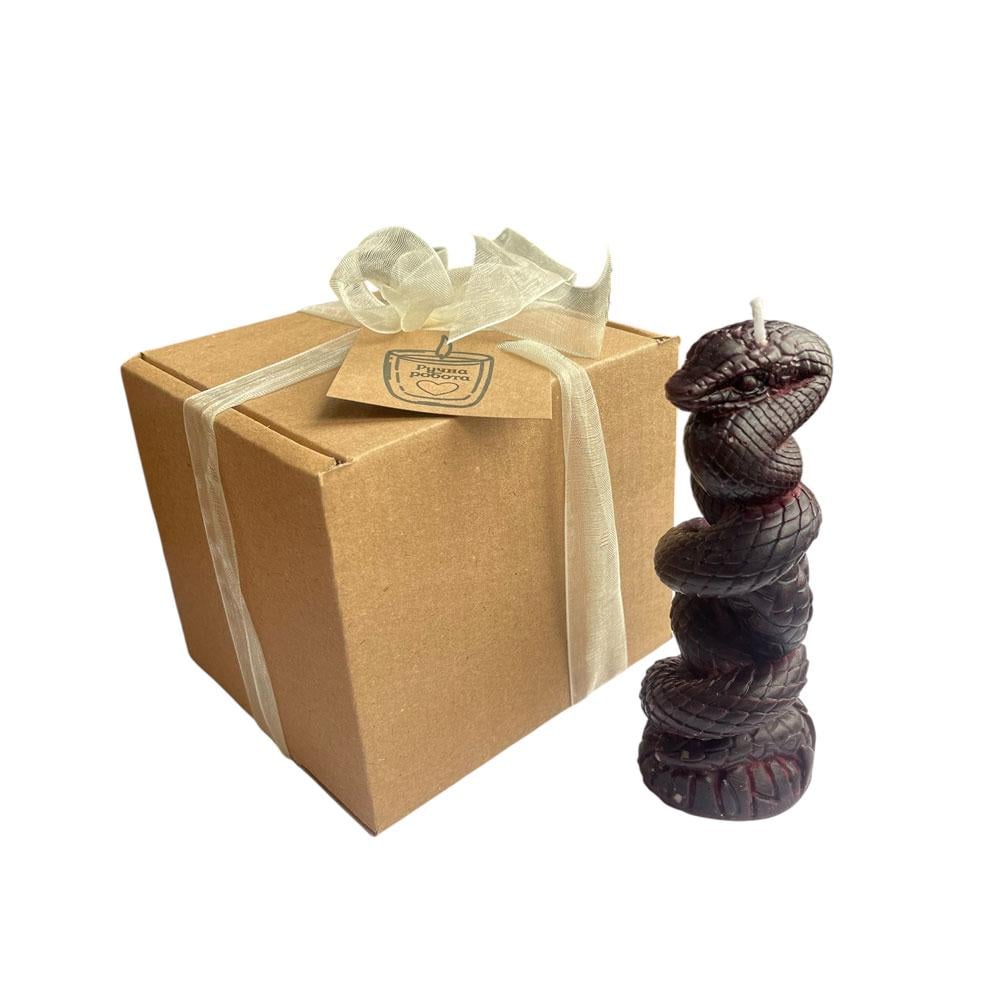 Свеча в виде змейки в подарочной коробке Бордовый (TA0171_2)