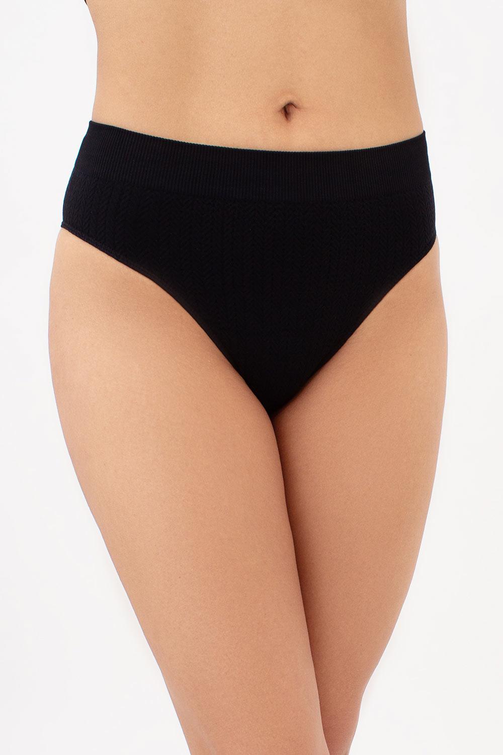 Труси бразиліана жіночі Giulia BRASILIAN BRIEFS BRAID безшовні S/M Black (4823116930315)