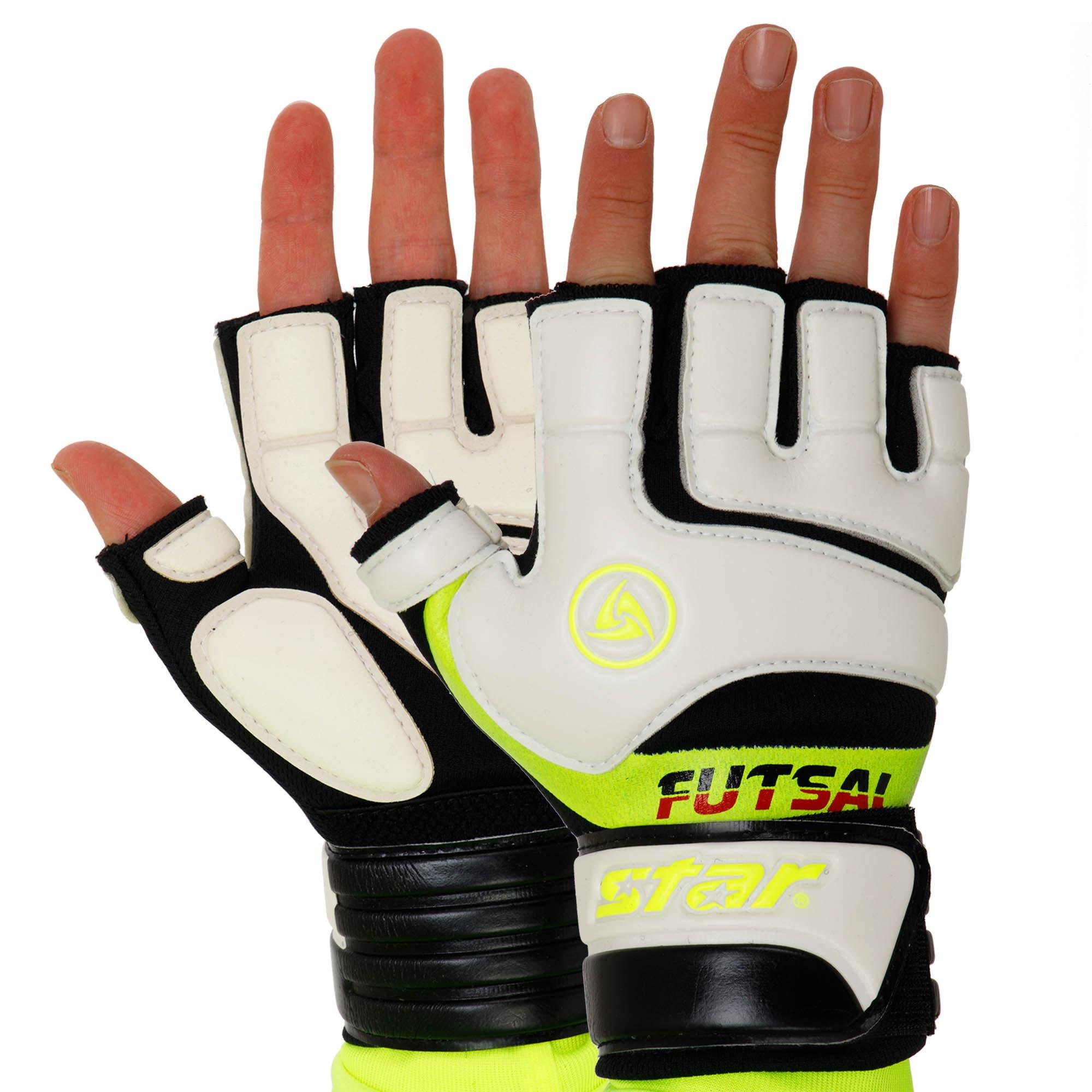 Рукавички воротарські футзальні STAR GOLEIRO FG100_Білий-чорний_M) Рукавички воротарські футзальні STAR GOLEIRO FG100_Білий-чорний_M)