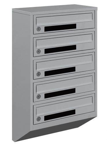 Почтовый ящик Галиндустрия Е1-05-C металлический многосекционный на 5 квартир Серый (132-119-000004745)