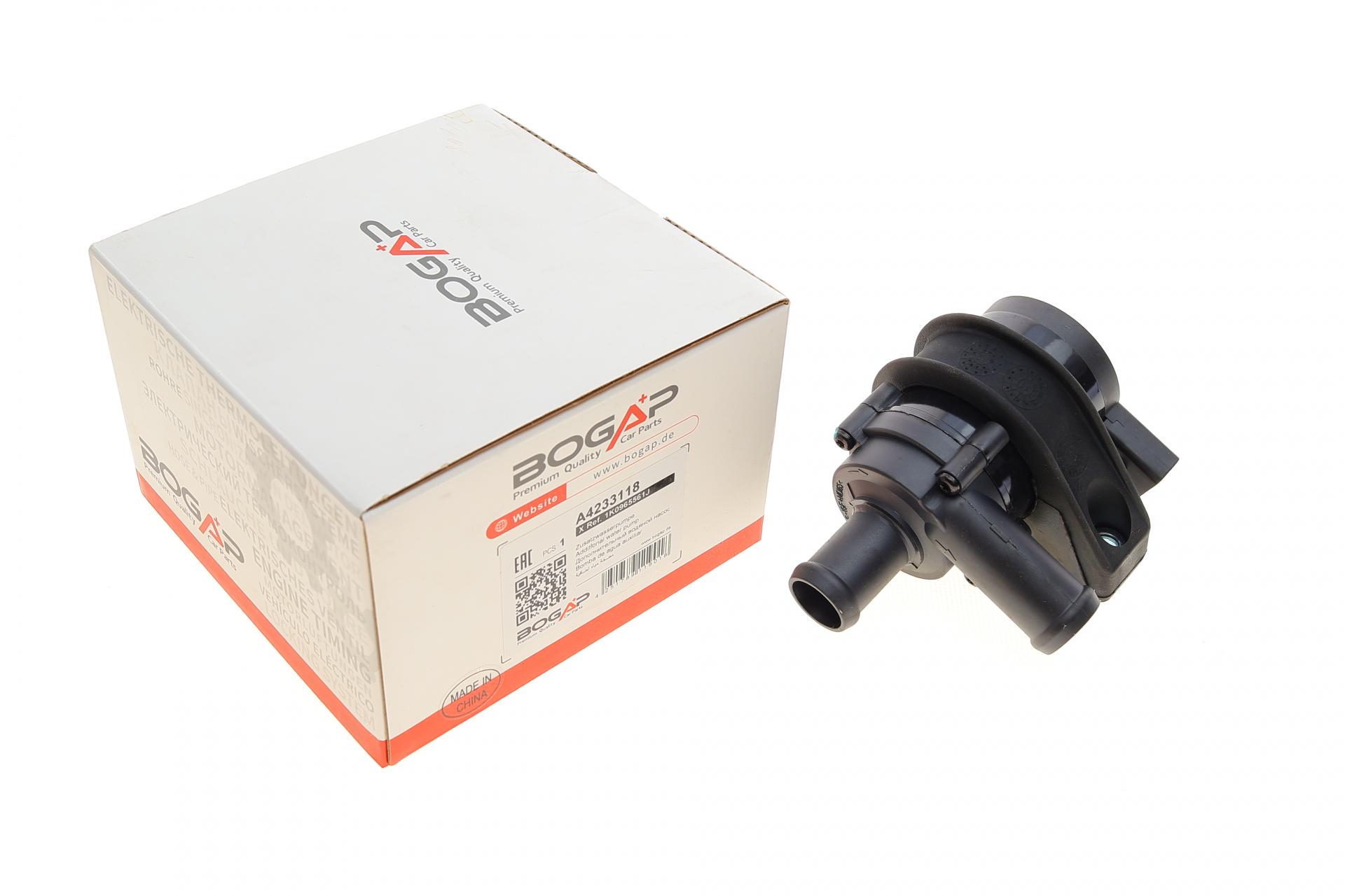 Насос системы охлаждения дополнительный BOGAP Audi A3 04-13/TT/Skoda Octavia 08-14/VW Golf/Passat 04-16 (A4233118)