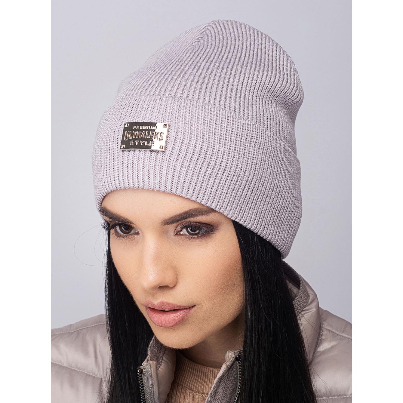 Шапка женская с отворотом Leks Репост one size Лаванда