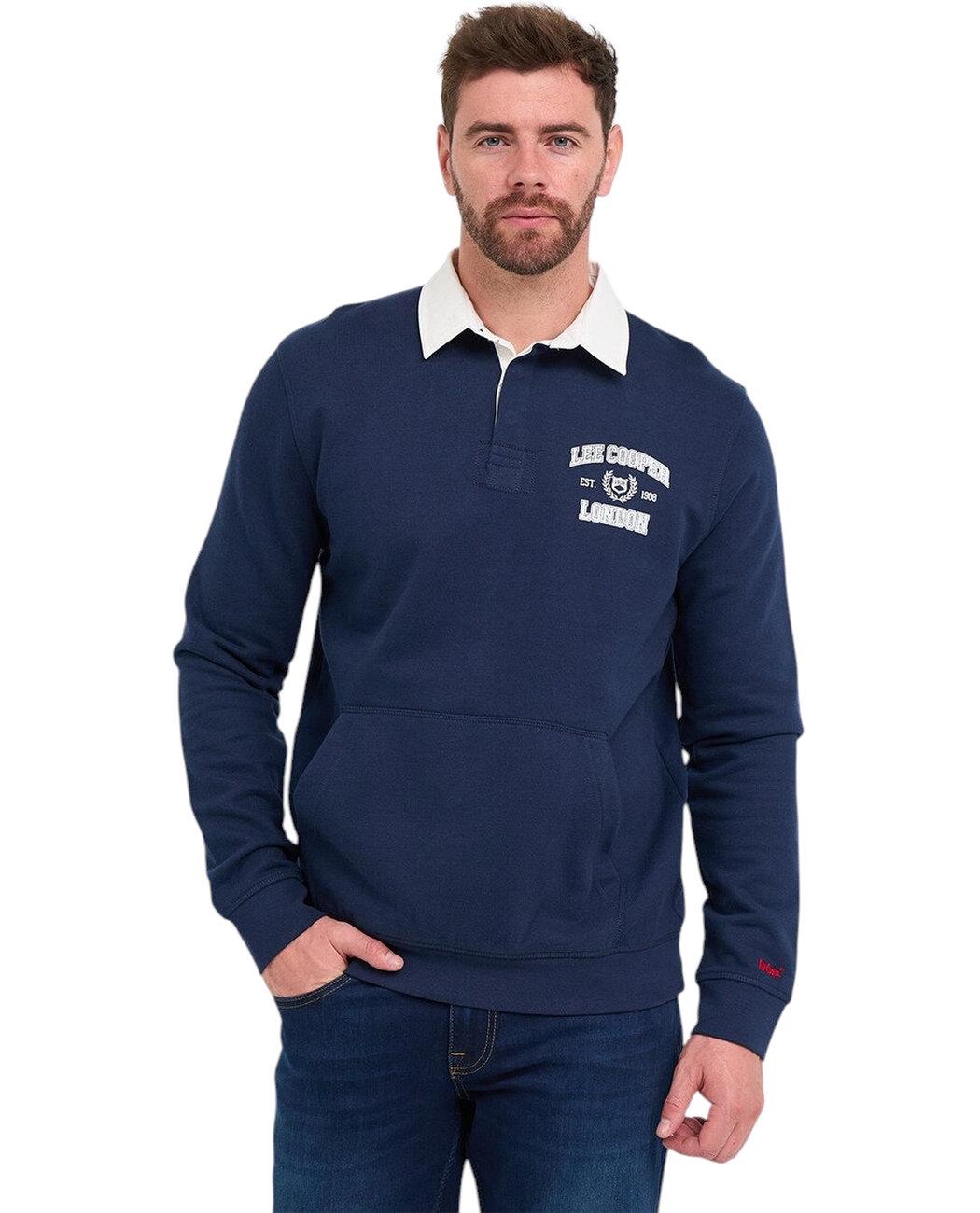 Свитшот-поло мужской Lee Cooper 10395419.021 L Темно-синий (5942723130617)
