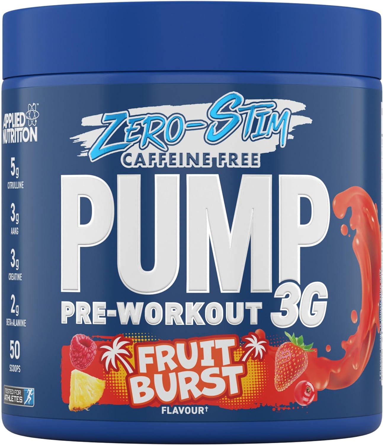 Предтренировочный комплекс Applied Nutrition Pump Pre Workout 3g Zero Stim Fruit Burst 375 г
