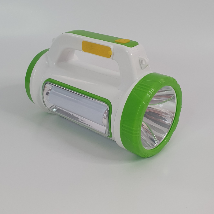 Фонарь светодиодный аккумуляторный с солнечной панелью и павербанком Зеленый (TJ-5158-Green)
