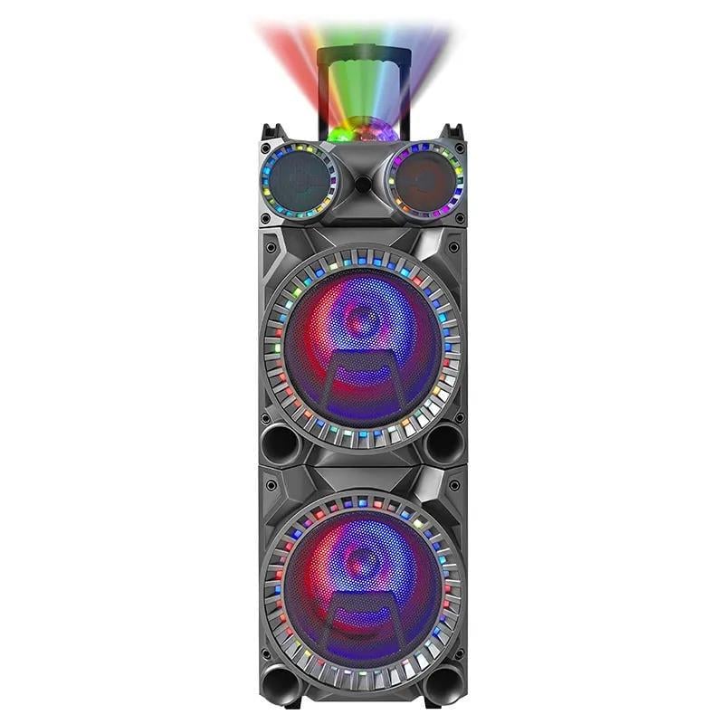 Колонка-бумбокс портативная XPRO HS-TS1246 100 Вт USB/SD/FM радио/Bluetooth/2 микрофона/ДУ (MER-15699)
