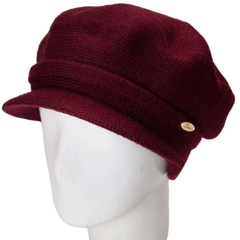 Шапка женская зимняя Lirus Дороти с козырьком шерстяная на флисовой подкладке One size Бордовый (131730) - фото 1