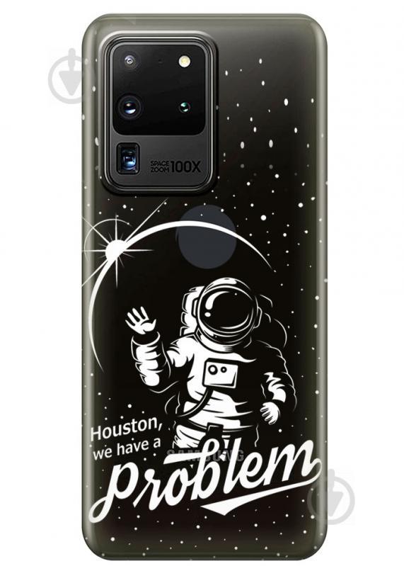 Прозрачный силиконовый чехол iSwag для Samsung Galaxy S20 Ultra Космонавт с проблемой (M1187)