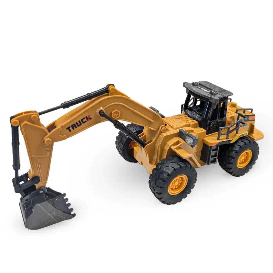 Игрушечный трактор с ковшом на радиоуправлении из металла 38 см Желтый (150-98-555-8)