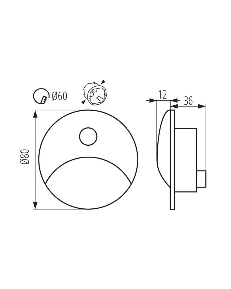 Світильник для підсвітки сходів/коридору Kanlux 39124 Exin LED 1x2,5W 3000K 50Lm IP65 Чорний (39124) - фото 5