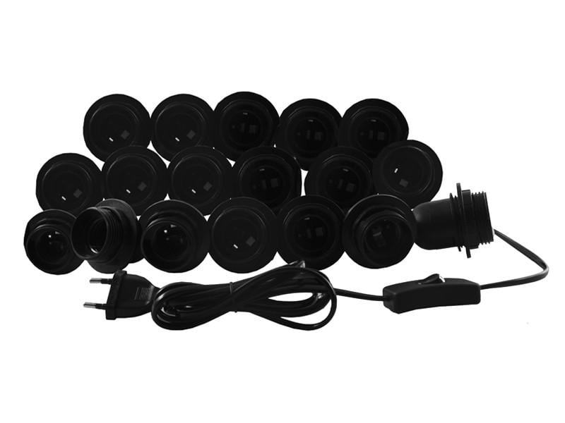 Подсветка гримерного зеркала LEDUA светодиодная врезная с ручным выключателем 18 шт. E27 Черный