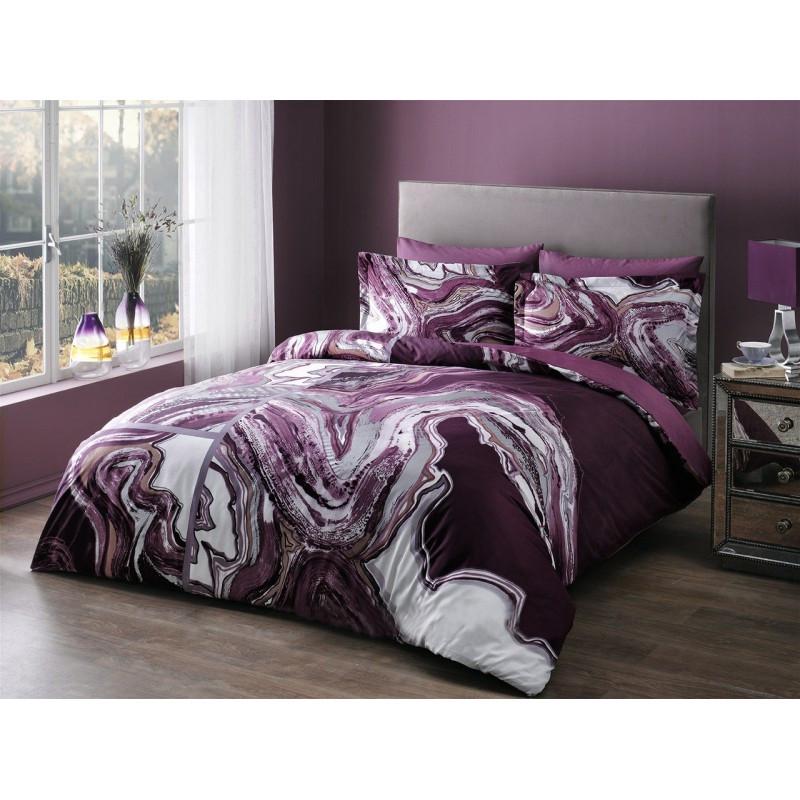 Постельное белье Tac сатин Delux Rebel murdum v03 евро Сиреневый (svt-2000022207737)