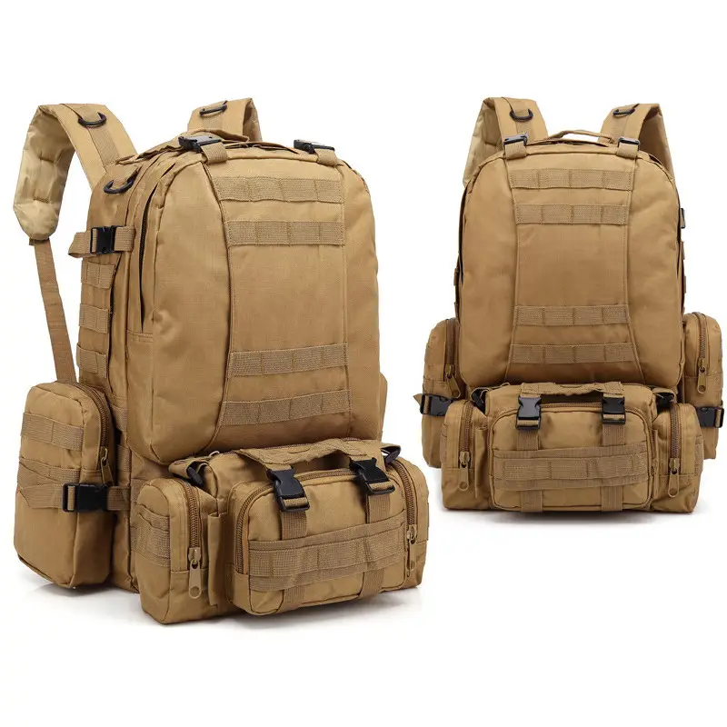 Рюкзак похідний/військовий з підсумками на 50 л 4в1 з системою Molle Койот (1004-coyote) - фото 11 Рюкзак похідний/військовий з підсумками на 50 л 4в1 з системою Molle Койот (1004-coyote) - фото 11