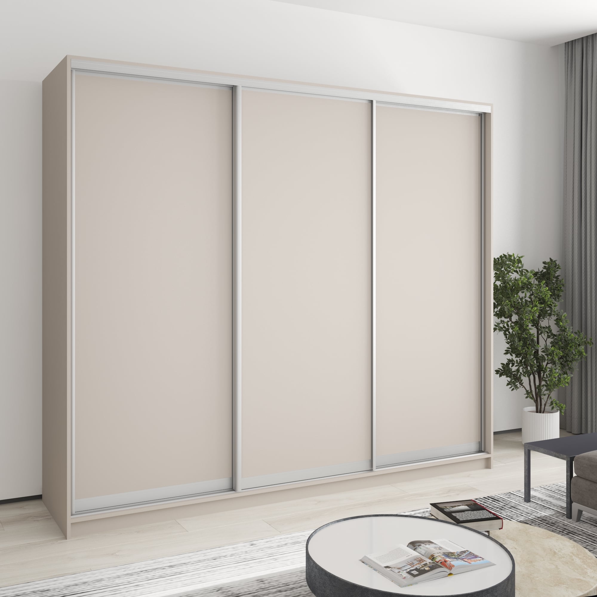 Шкаф-купе трехдверный Mebel Star Комбо AL MBS-3316 240х60х210 см Кашемир (1004486)