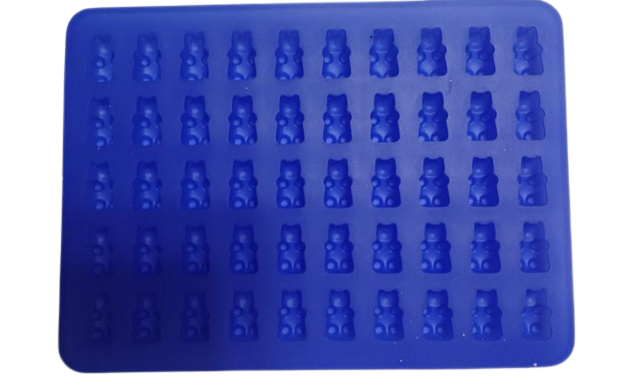 Форма силиконовая для желейных конфет Медвежата микро 50 шт. Синий (НН-2019)