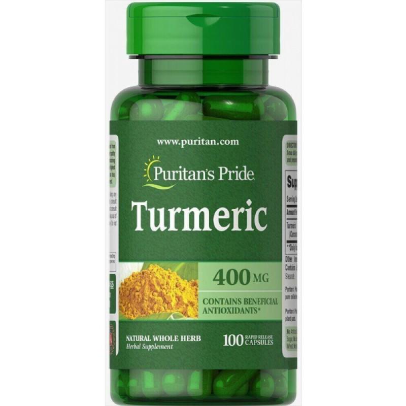 Натуральна добавка Puritan's Pride Turmeric 400 мг 100 капс. (PTP-10525)