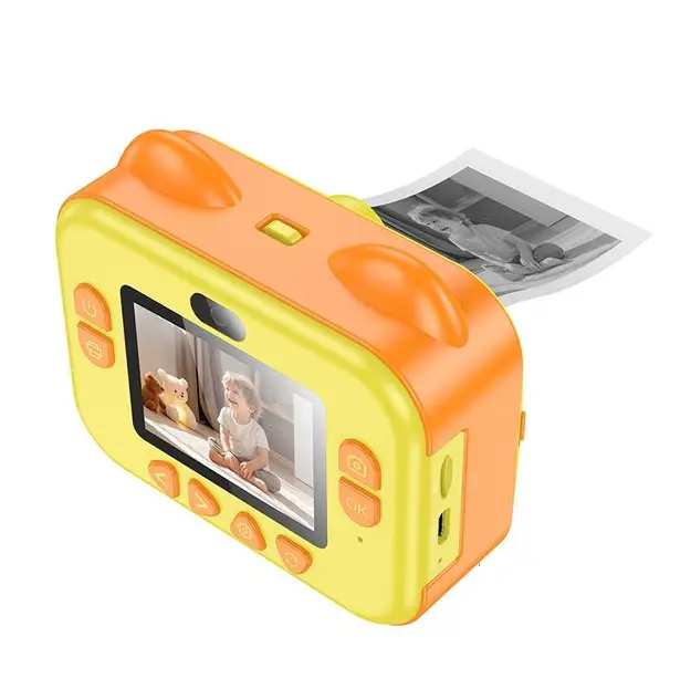 Фотоаппарат детский Hoco DV204 Dual-Camera Children Printing Camera Yellow