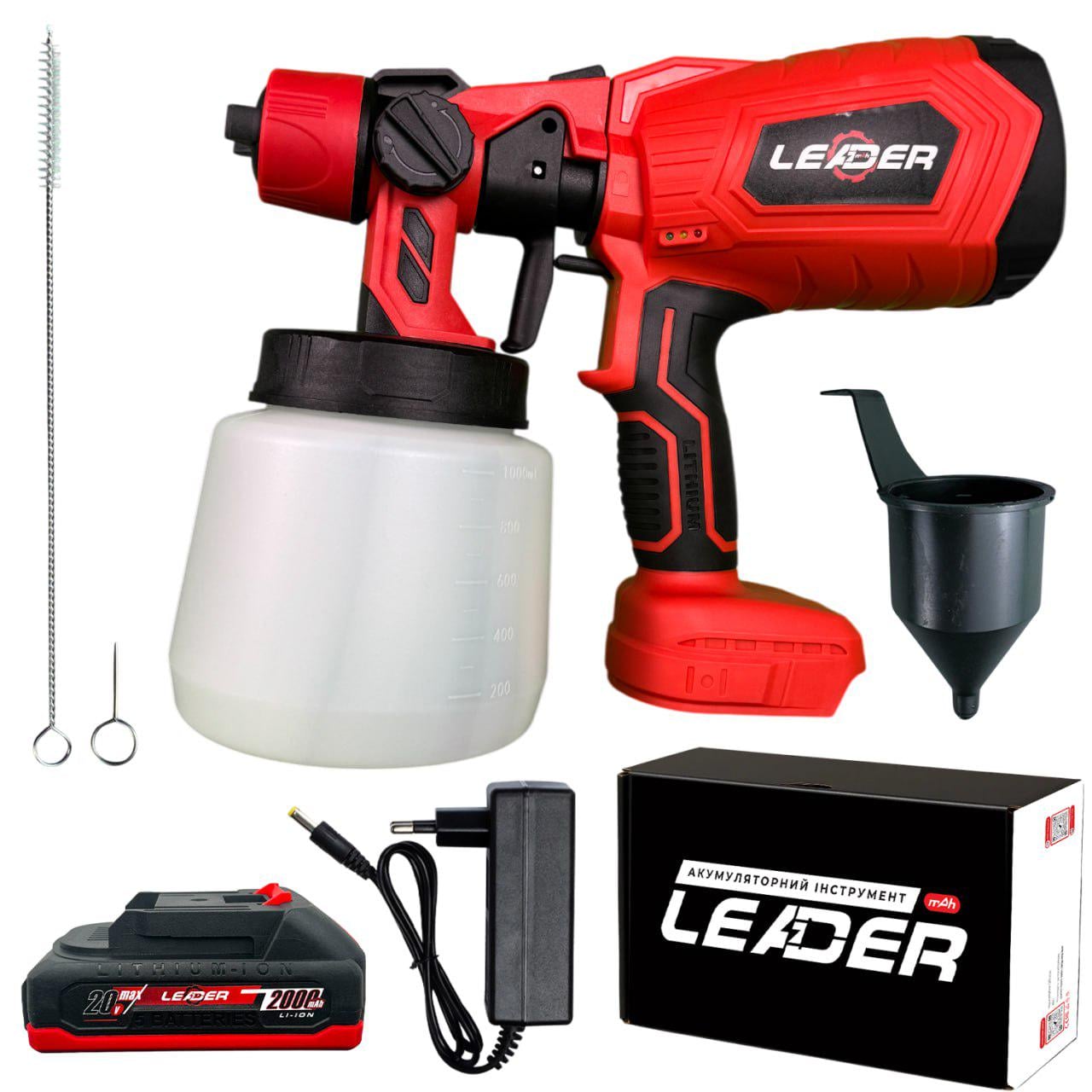 Краскораспылитель аккумуляторный Leader Lite BD20-SL1 2000 мАч и ЗУ 20В/1 А Wire (id_3787)