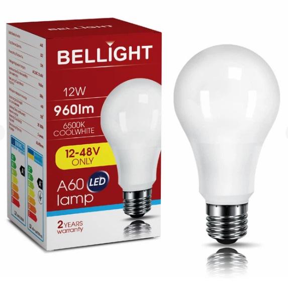 Лампа світлодіодна низьковольтна LED A60 12/48V 12W E27 6500K