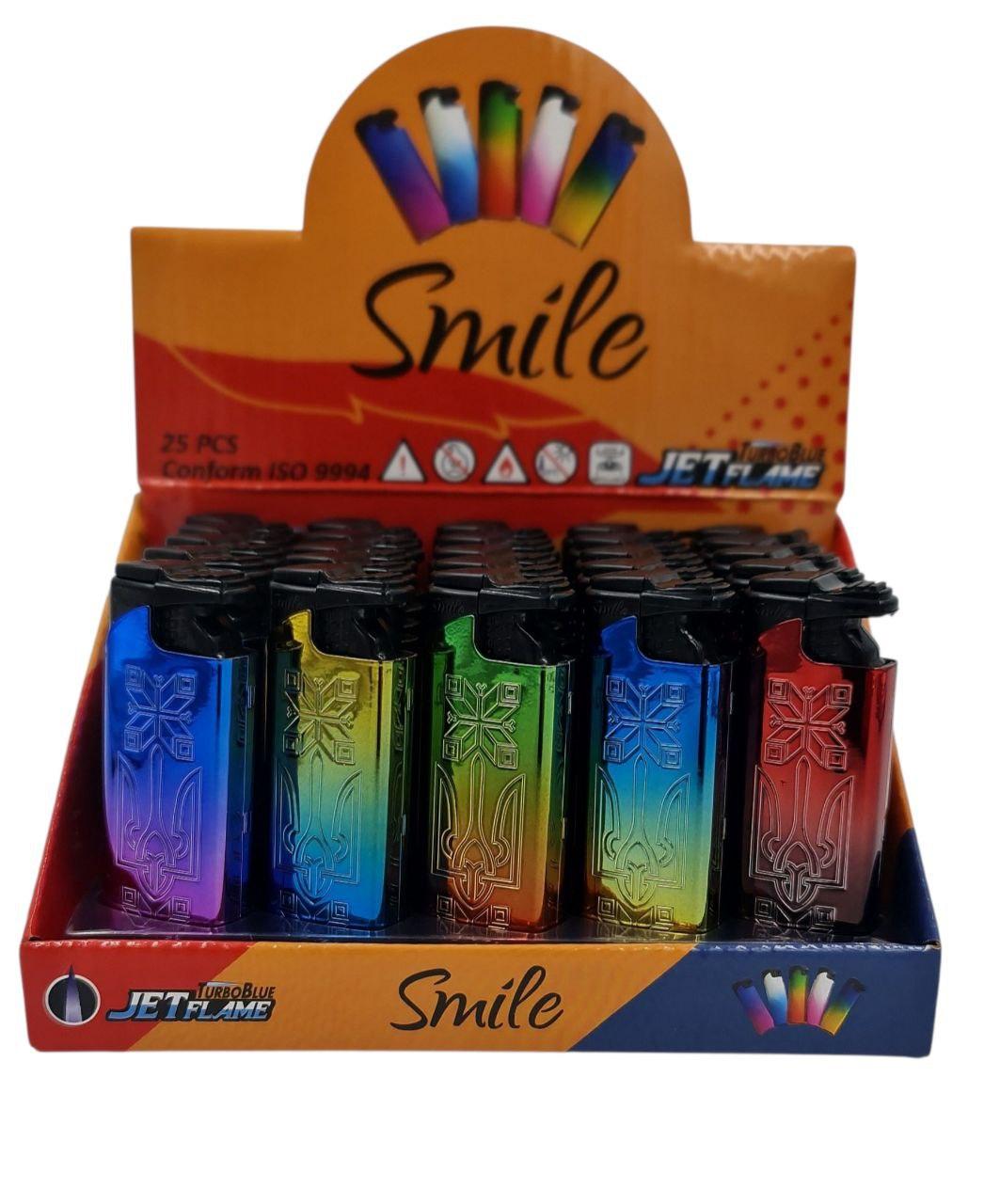 Набор зажигалок Smile Turbo Jet ВСУ Трезубец металл 25 шт. (000005545)